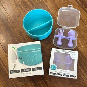 New In Box GrabEase Silicone Suction Bowl and Utensil Set
